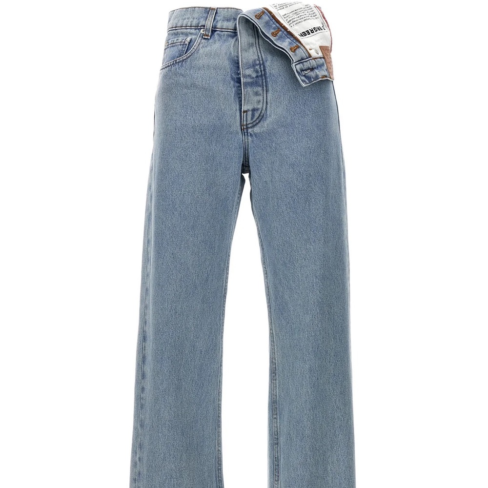 Y/Project Logo Tag Asymmetric Jeans